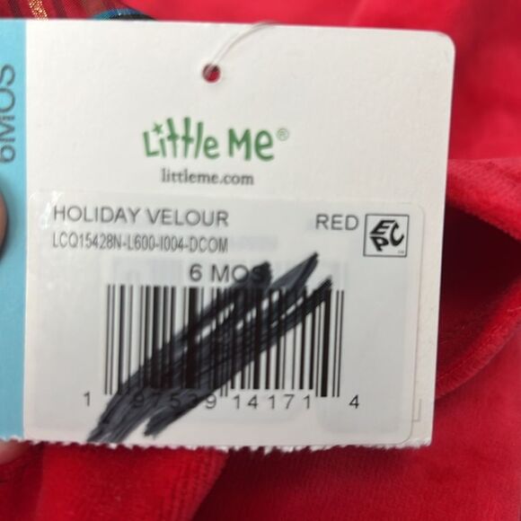 Little Me My First Christmas Velour embroidered Footie NWT size 6 months - Picture 14 of 14